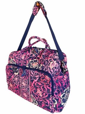 Vera Bradley Grand Traveler Retired Katalina Pink Large Overnight Bag Weekender